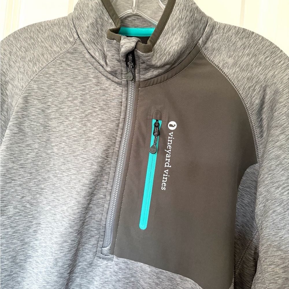 VINEYARD VINES•grey 1/2 zip fleece sweatshirt jacket Medium EUC